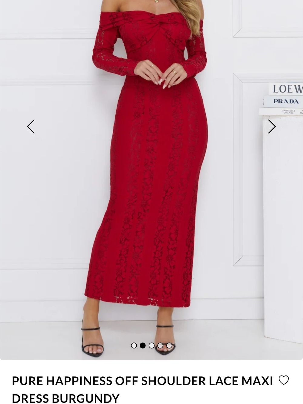Hello Molly – Pure Happiness Off The Shoulder Lace Maxi Dress